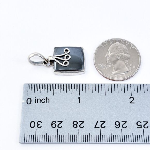 Vintage Sterling Silver 925 Hematite Pendant - Picture 6 of 6